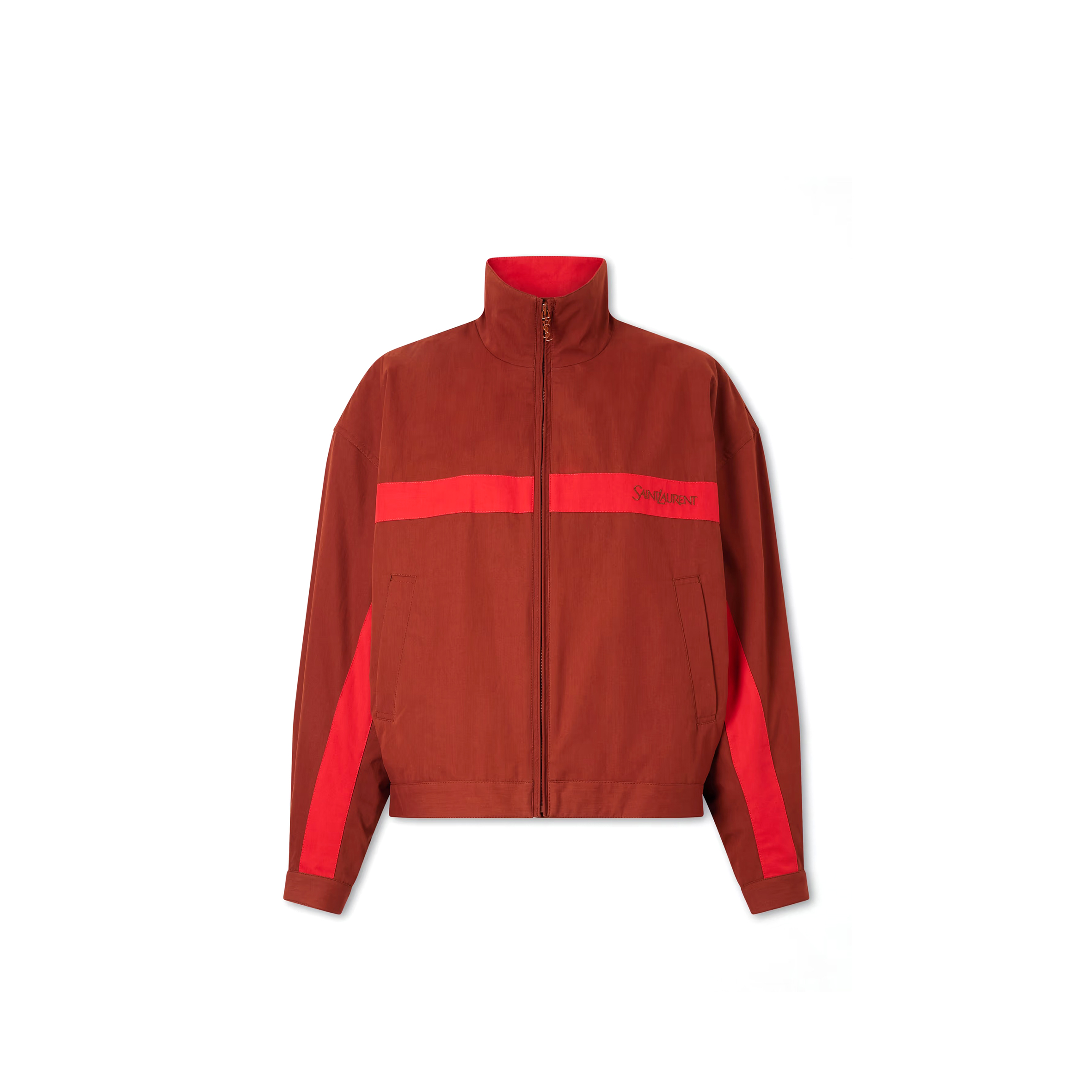YSL EMBROIDERED STRIPED COTTON JACKET 